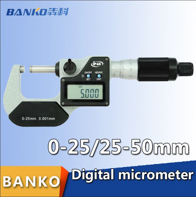 Eletrônico da Prova da Água de Ip65 do Micrômetro Exterior Digitas 0-25mm 25-50mm