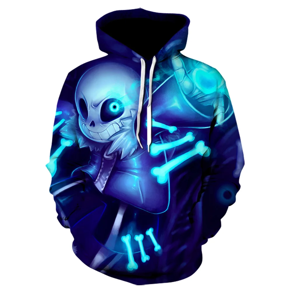 Толстовка в стиле Харадзюку с изображением черепа Undertale Sans унисекс костюм для