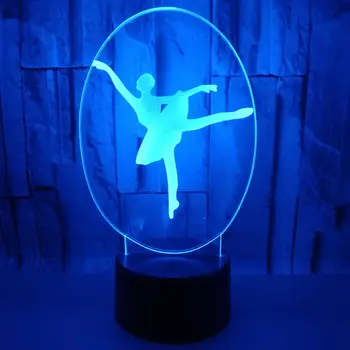

Ballet dance 7 Color Lamp 3d Visual Led Night Lights For Kids Touch Usb Table Lampara Lampe Baby Sleeping Nightlight