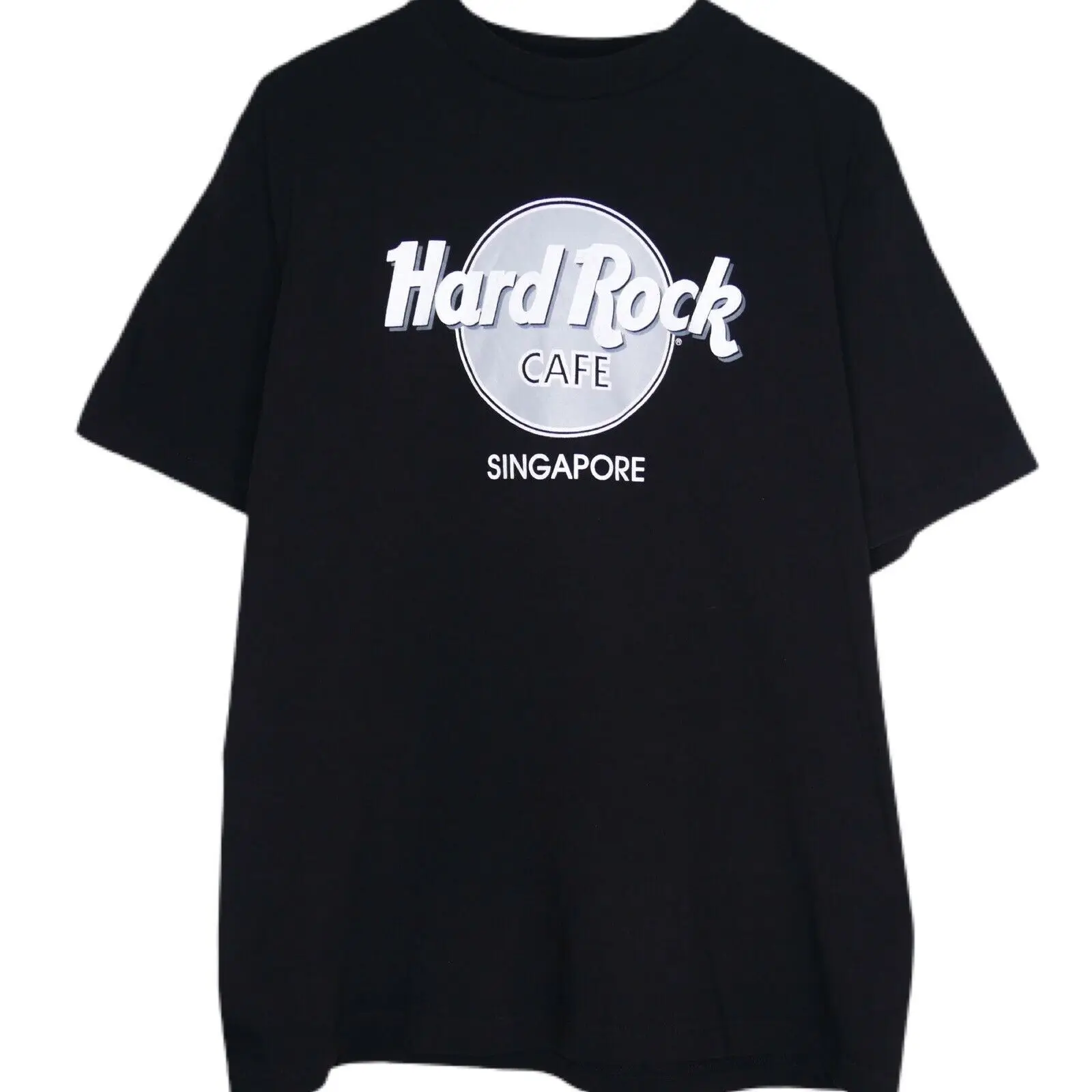 Hard Rock Cafe Singapore Maglietta Da Uomo Taglia Media Nera Grigia