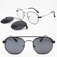 Металлическая клипса на солнцезащитных очках 3045 полигон тонкая оптическая оправа очки с мегматическим клипом поляризованные солнцезащитные очки линзы для мужчин