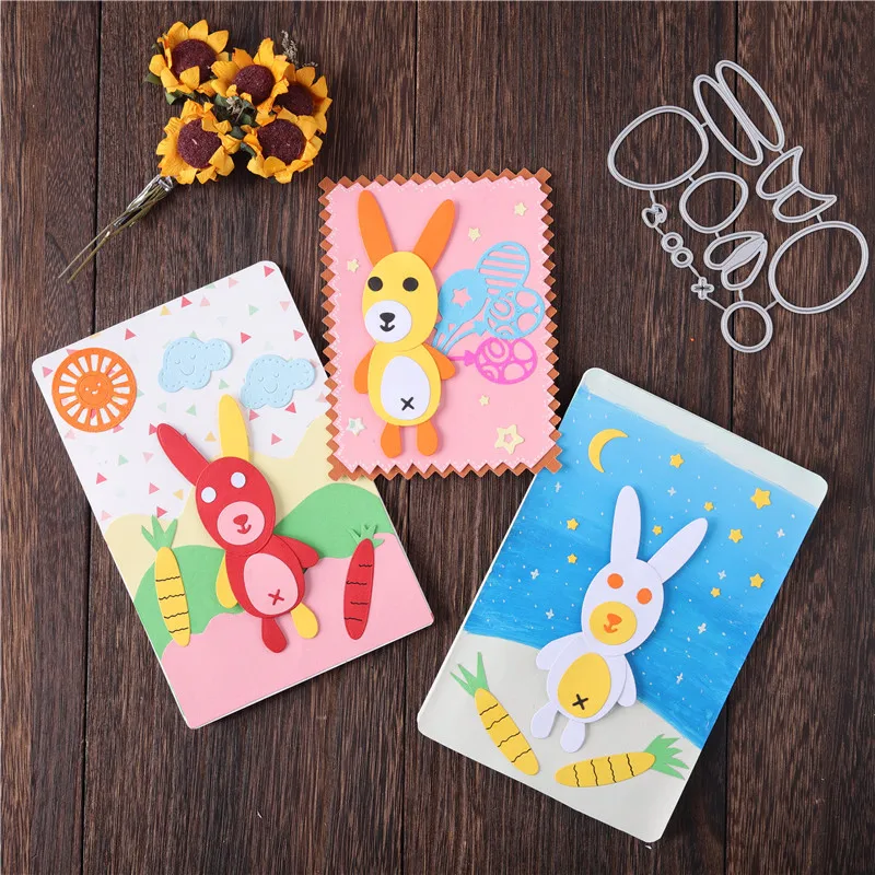 

Eastshape Bunny Rabbit Metal Cutting Dies Baby Stroller for Craft Die Scrapbooking Embossing Stencil DIY Cut Card Decoration