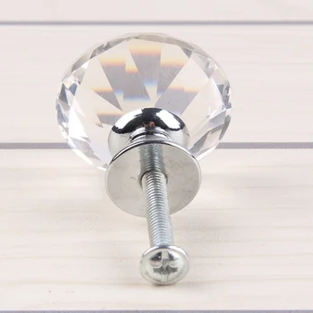 

Crystal Knobs Transparent Zinc Alloy Elegant Durable Drawer Knobs for Home Decorating