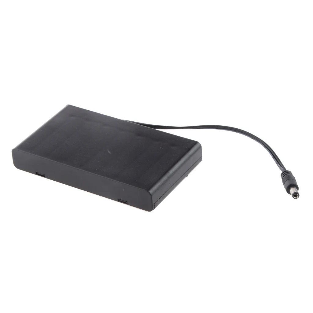 

12V Battery Storage Clip Holder Box Case Cell Holder With Wire Black