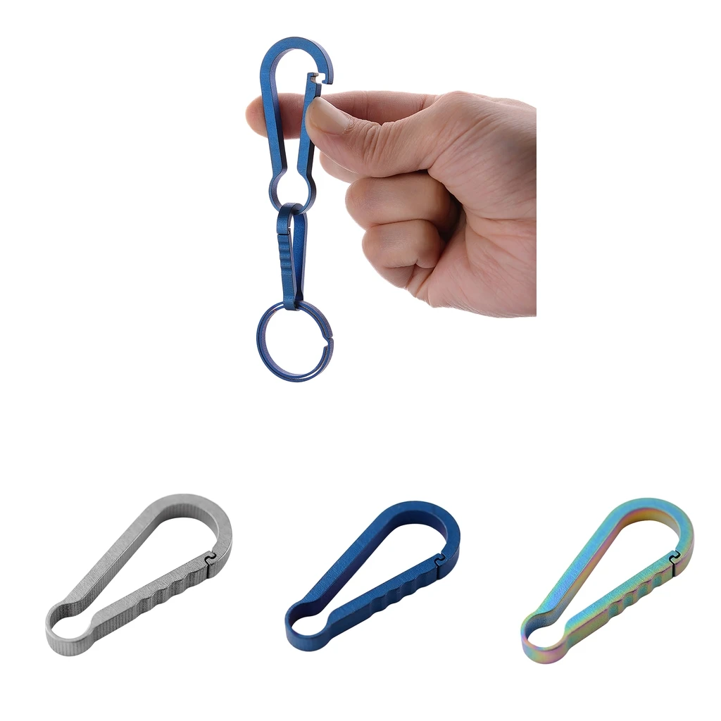 

Outdoor Keychain Buckle Spring Snap Hook Titanium Alloy Carabiner Key Ring Hanging Clip for Camping Backpacking Fishing