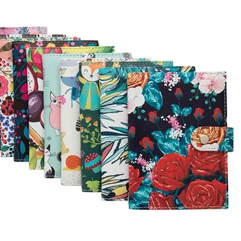 

New Multicolor Card Holder Clip Buckle Passport Cover Multi-Card Flower Cartoon Animal Tickets Case Credit Card Wallet Case