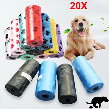 

20x Rolls Portable 400 Dog Pet Waste Poop Poo Refill Core Pick Up Clean-Up Bags Multicolor