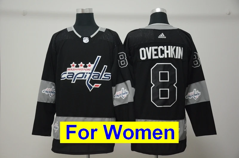 Все прошитой Для женщин Washington TJ Oshie Александра Овечкина Tom Holtby Nicklas Backstrom Braden Евгений Кузнецова Майки - Цвет: as photo