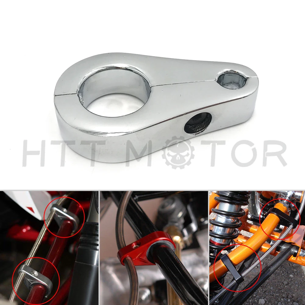 

Aftermarket free shippng motorcycle parts 3/4 Inch Billet Aluminum Brake Line Clamps For Honda TRX250EX Yamah Raptor 660 chrome