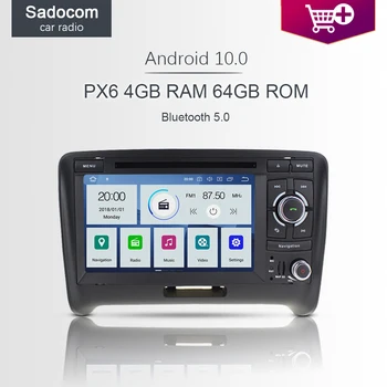 

7" DSP PX6 2 din Android 10.0 Car DVD player 6Core 64GB ROM 4GB RAM IPS OBD2 car radio autoradio For Audi TT mk2 2006 -2014 2015