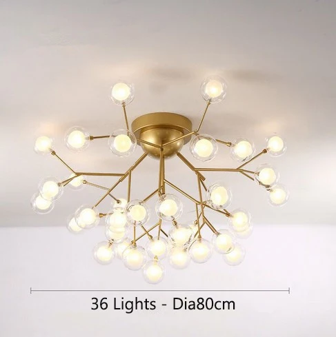36 lights gold Современная светодиодная люстра, металлическая молекулярная лампа, подвесной потолочный светильник, стеклянный шар, лампа для гостиной, столовой, спальни, светильник, светильники - Цвет абажура: 36 lights gold