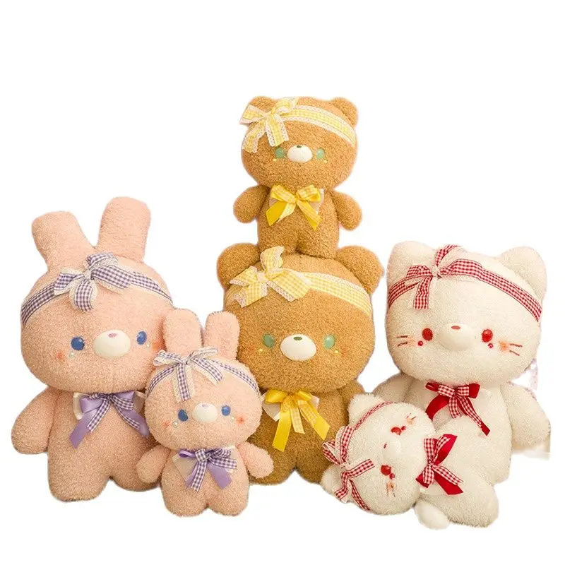 

23/35cm Lovely 3 Styles Animal Plush Dolls Cute Rabbit Bear Cat Plush Toys Kawaii Stuffed Soft Toys for Girls Baby Decor Gifts
