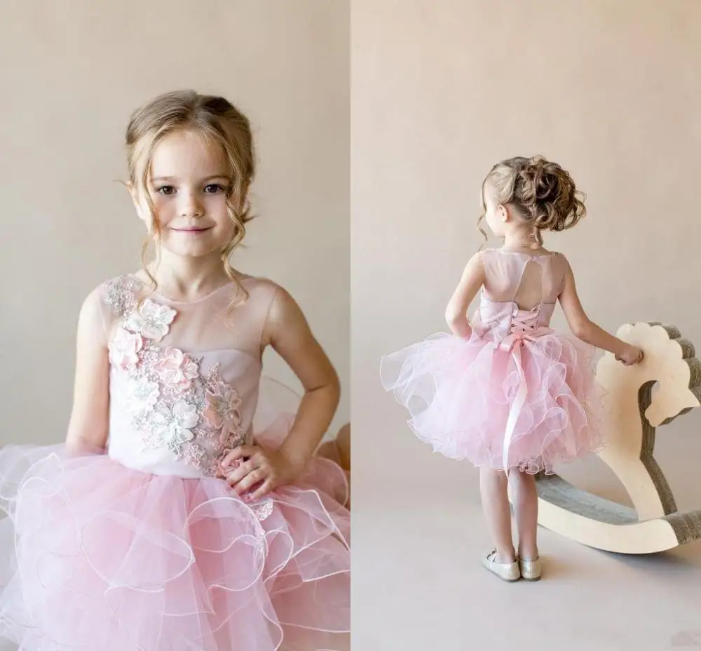 

aby Girls Pageant Dresses Children Spaghetti Straps Handmade Flowers Flower Girls Dresses For Weddings