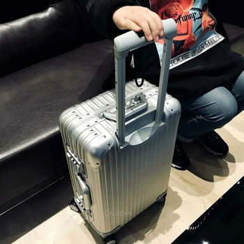 

20"24"26"29 inch spinner aluminum travel suitcase luxury brand trolley case cabin luggage on wheels