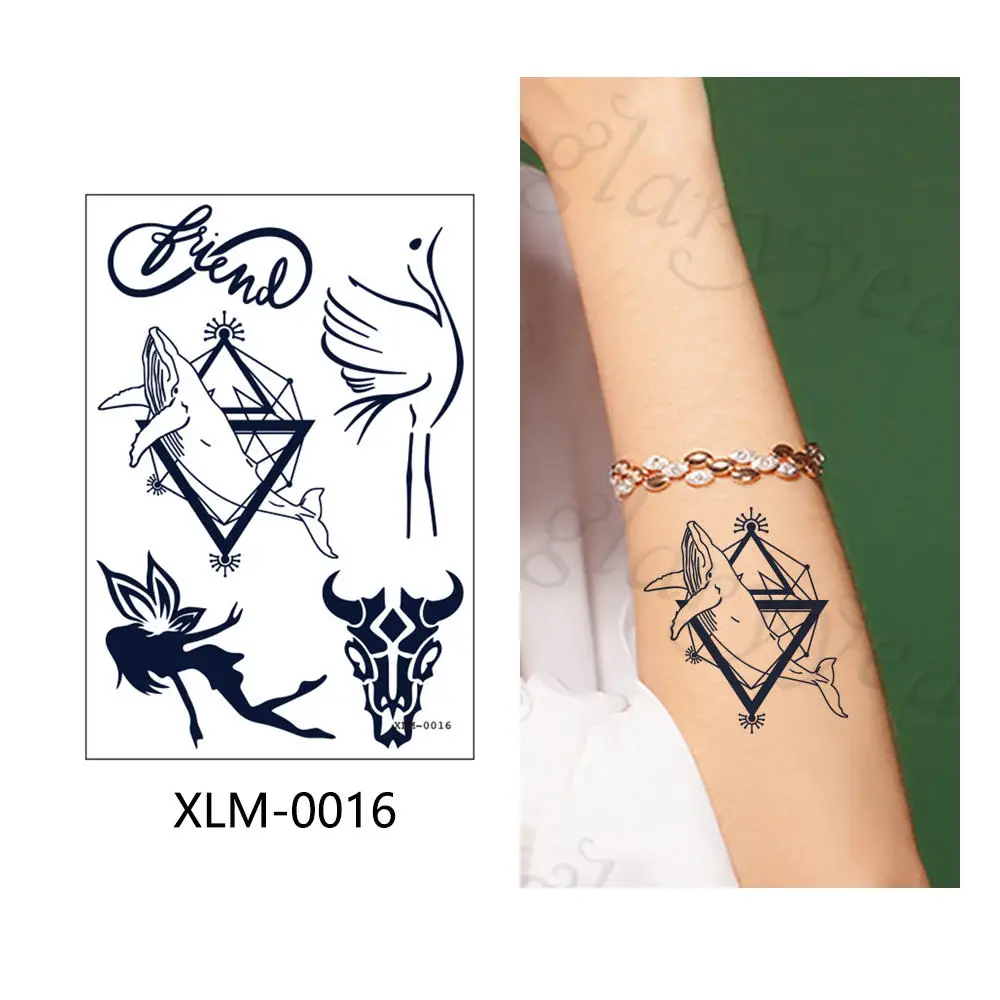 Glaryyears 1 лист реалистичные близкие к реальной татуировки водонепроницаемые полуперманентные тату-наклейки сексуальные маленькие боди-арт поддельные для мужчин и женщин - Цвет: XLM-0016
