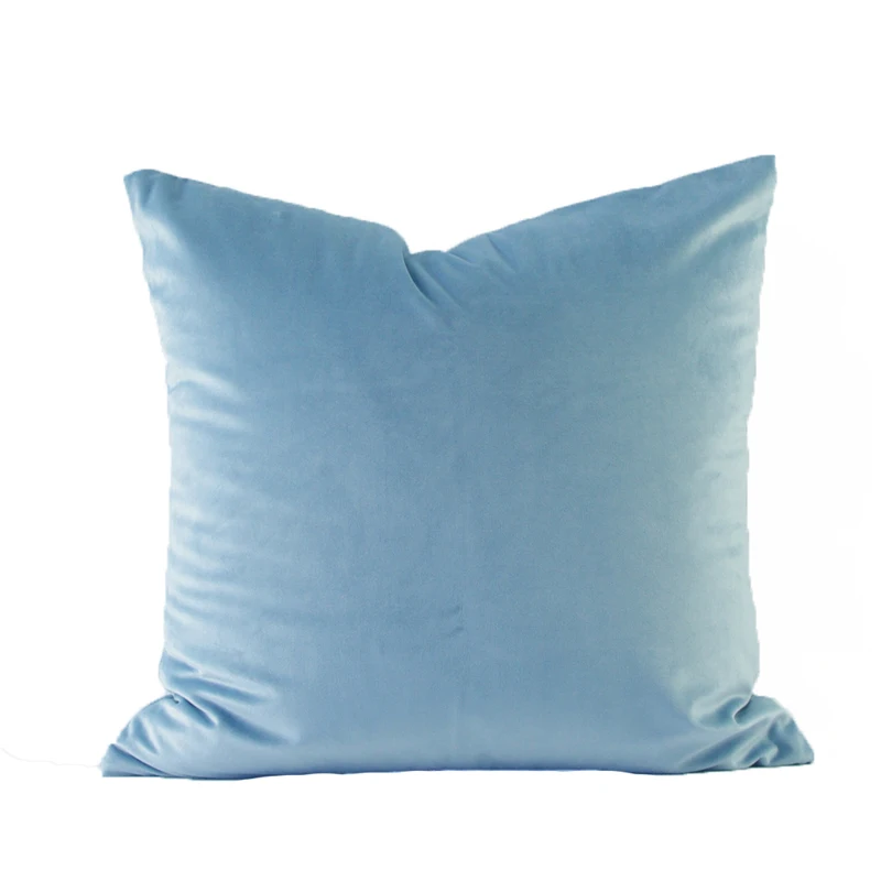 Essie Home Зеленый Темно-Синий Янтарный Бархатный Чехол для подушки матовое бархатное покрытие для Диванный домашний декор - Цвет: Light Blue
