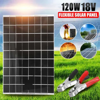 

120W 18V 24V Solar Panel Flexible Light weight Solar Panel Poly crystalline cells solar battery charger 50x32cm For RV Car Boat