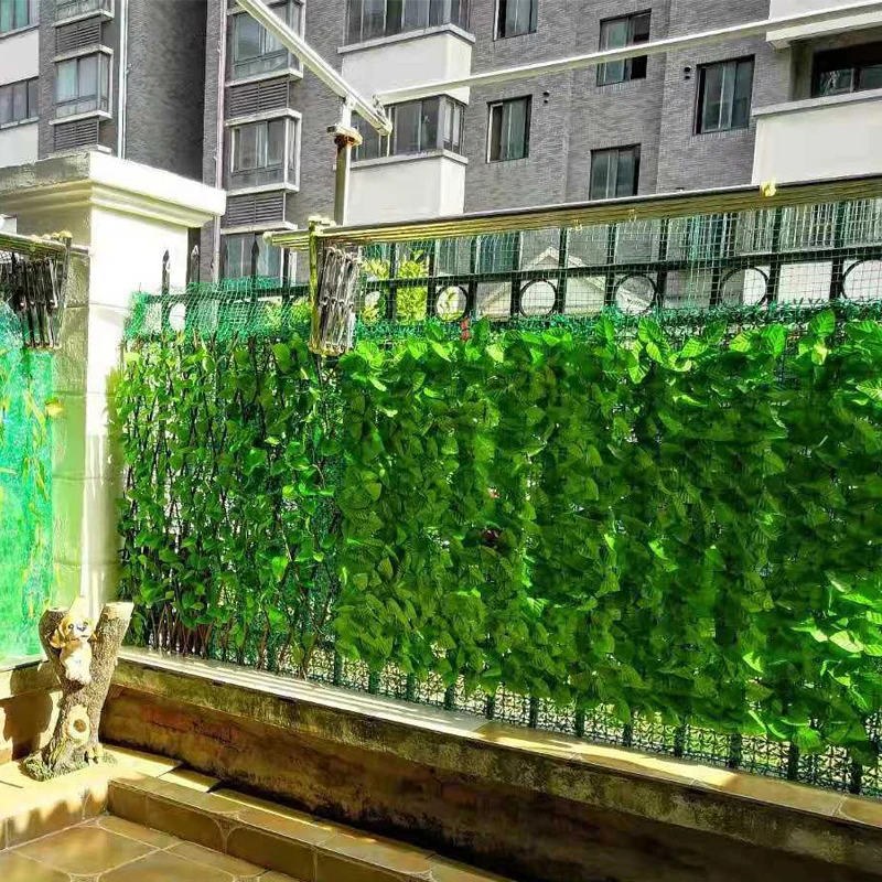 Protection Artificial Balcony Green Leaf Fence Roll Up Panel Ivy Privacy Garden Fence Backyard Home Decor Rattan Plants Wall