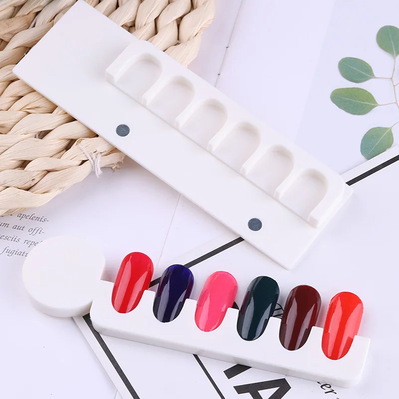 

6 False Tips Nail Gel Polish Color Display Chart Acrylic Gel Magnetic Nail Display Rack Stand Color Showing Shelf Card Chart