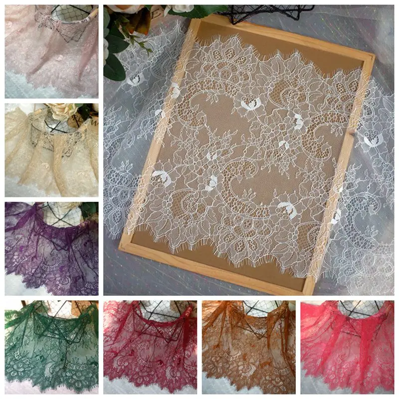 3M/Lot Classical Design Nylon Eyelash Lace Fabric Soft Bilateral Lash Trim DIY Underwear Wedding Dress Accessories | Дом и сад