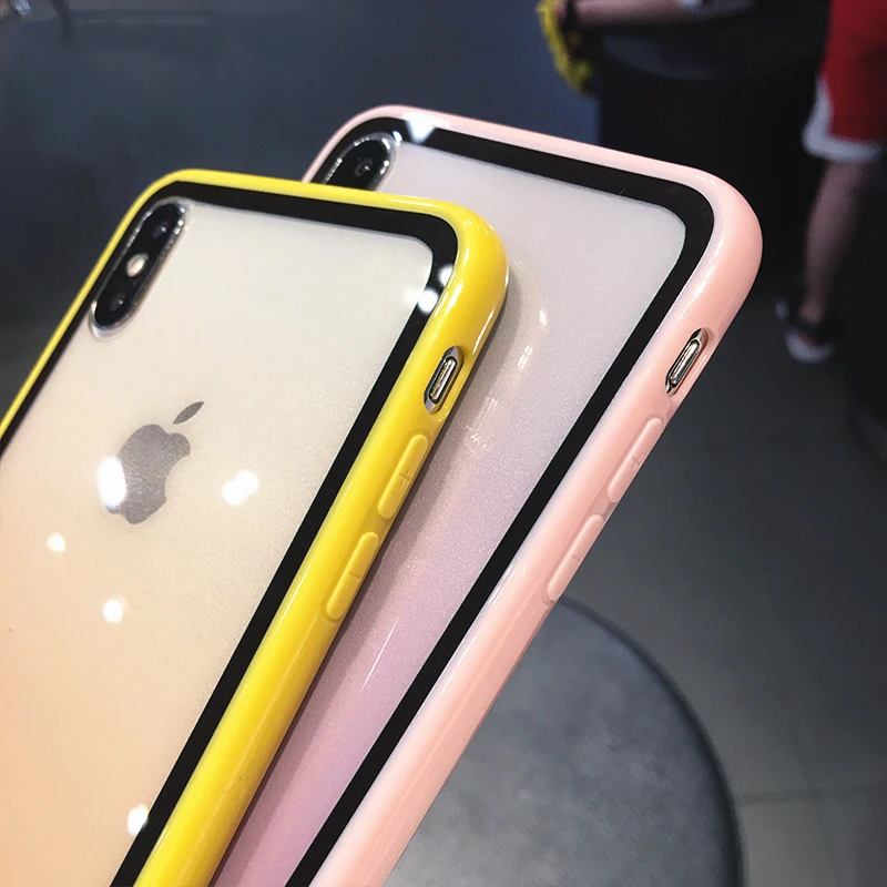 Цветной градиентный Прозрачный чехол для телефона iphone 11 XS Max XR X XS 6 6S 7 8 Plus противоударный чехол для телефона акриловая задняя крышка