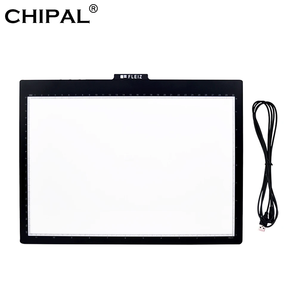 CHIPAL A4 프레임 LED 라이트 패드, 디지털 그래픽 태블릿, 쓰기 드로잉 보드, 10 단계 디밍 트레이싱 전자 테이블, 스탠드 포함