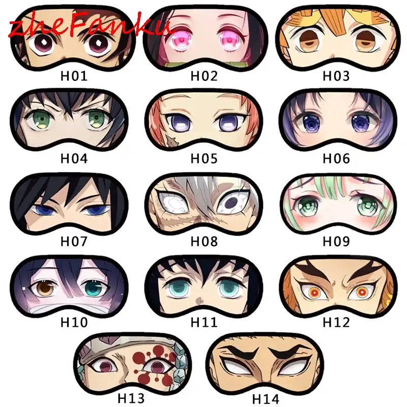 Eye Patch Cartoon Face Anime Sleep Blindfold Sleeping Blindfolds Soft Casual Eyes Mask Demon Slayer Nezuko Sleep Snoring Aliexpress
