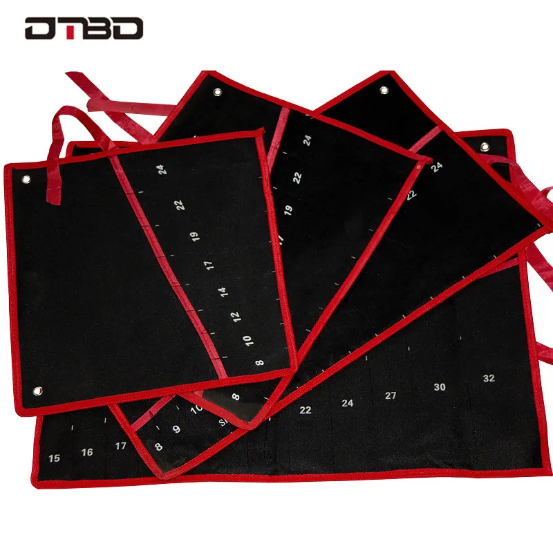 

DTBD Practical Canvas Tool Bag Wrench Tool Roll Up Foldable Spanner Organizer Pouch Case Hand Tool Storage Bag