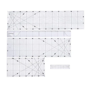 

5Pcs Hand Tool Patchwork Quilting Drawing Straight Ruler Tailor Yardstick Cloth Cutting Craft DIY Sewing Tools