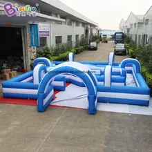 Открытый развлекательный надувной лабиринт вход/Горячая 8x8 метров сине-белый лабиринт украшения для детей вне парка игрушки