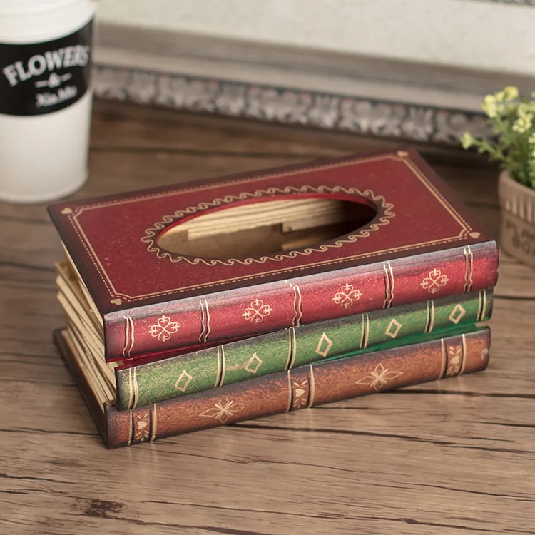 Bellaa Book Box Collection Old World Map Bookends Pencil  Holder Tissue Box Cover 価格比較