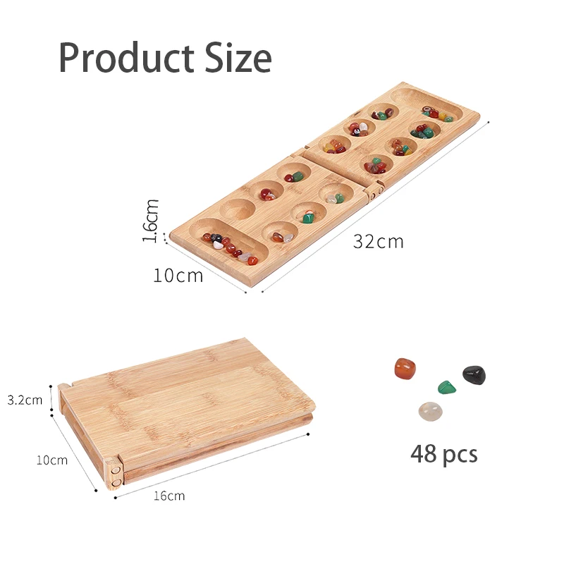 Mancala African Gem Chess Classic Strategy Puzzle Toys Party Game Folding Chess Board Children Educational Logical Thinking Toys board game board game toy