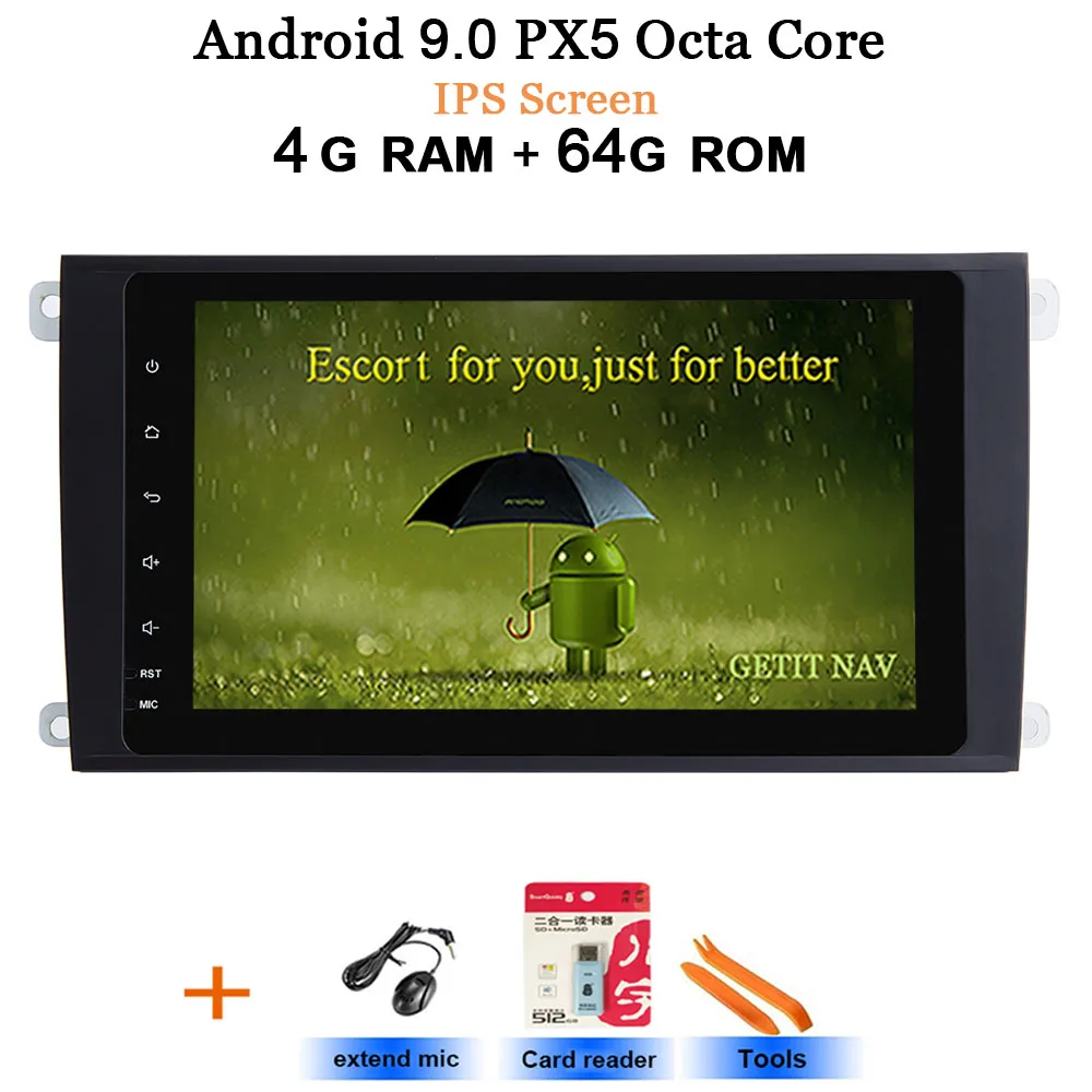 2 Din Android 10 стерео радио gps Нет dvd-плеер для Porsche Cayenne 2003-2010& Cayenne S 2003-2010& Cayenne GTS 2003-2010 - Цвет: IPS-PX5 4G-64G rom