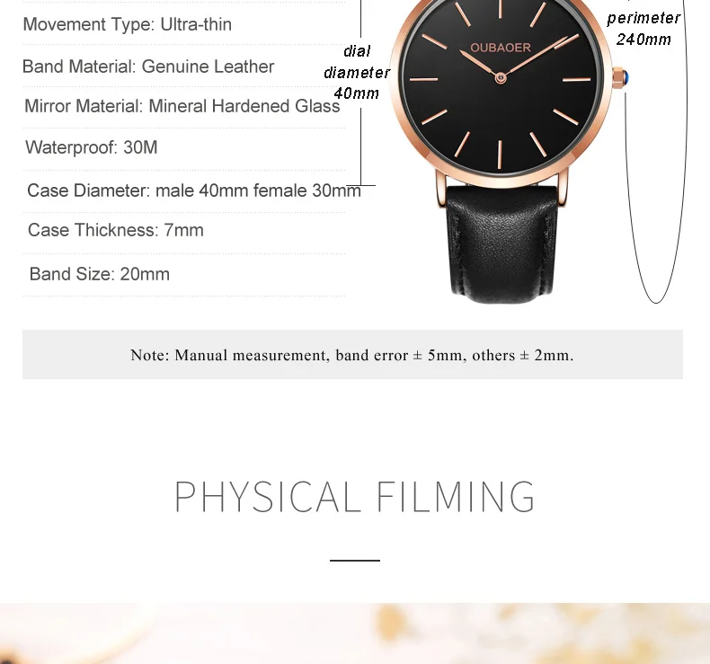 Бренд oubaoer, пара часов, простой стиль, кварцевые, модные, розовое золото, кварцевые наручные часы, женские, деловые часы, мужские часы, пара, подарок