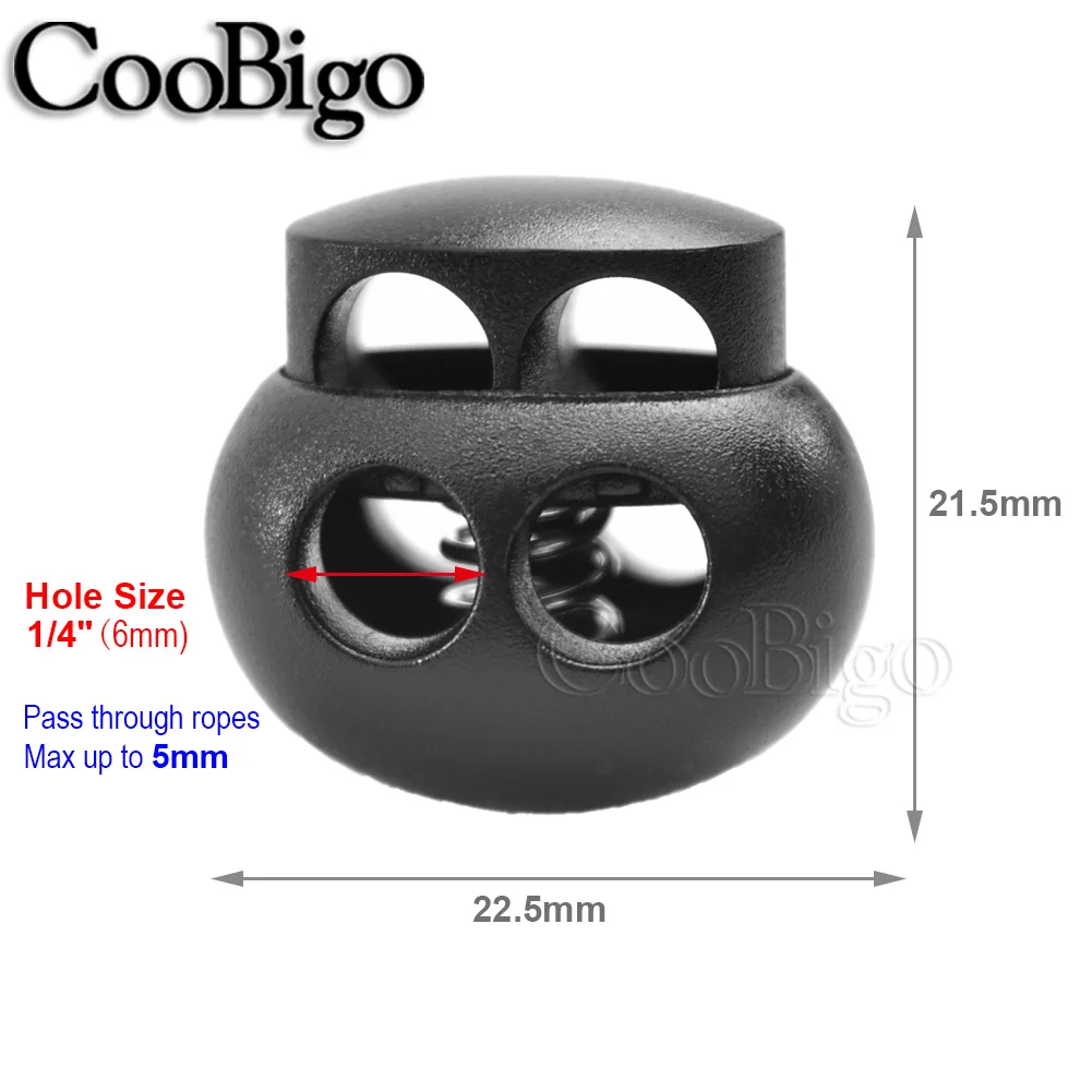 플라스틱 코드 잠금 스토퍼 토글 클립 로프 끈 의류 신발끈 파라코드 DIY 액세서리 6mm, 10 개