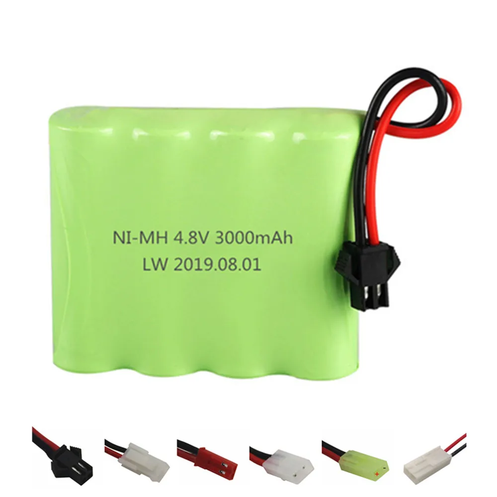 NIMH 4,8 v 3000mAh аккумулятор для радиоуправляемых игрушек машинки танки роботы лодки пистолеты Ni-MH 4,8 v 2400mAh перезаряжаемый аккумулятор 1 шт