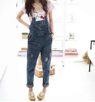 

Fashion Rompers Womens Jumpsuit Casual Denim Overalls High Waist Full Length Jean Overalls For Women