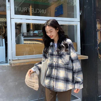 

Grinding hair yat-gyp shirt women 2019 autumn and winter Korean version of casual cardigan thin coat woman