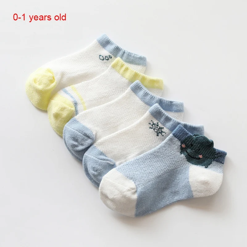 0-1 years old 5 пар носков для малышей летние тонкие гольфы из сетчатого материала хлопковые носки для новорожденных мальчиков носки для маленьких девочек носки для новорожденных мальчиков - Цвет: 0-1 years old
