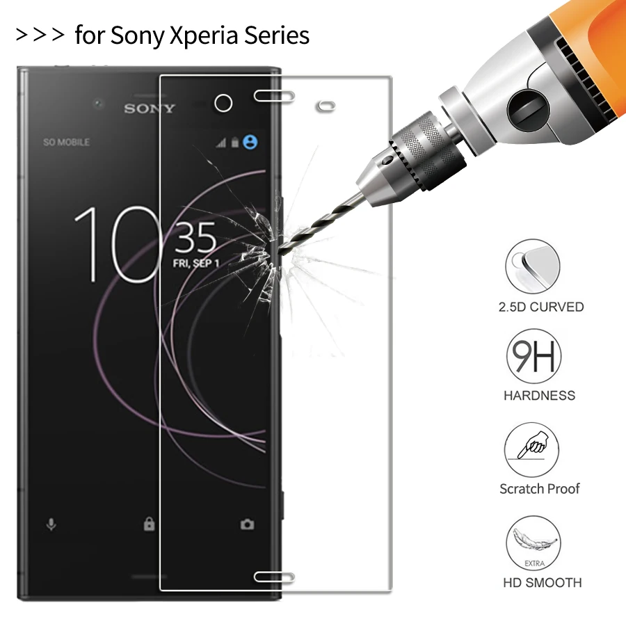 Закаленное стекло 2.5D 9H для Sony Xperia 1 XZ4 XZ3 X XZ1 Compact XA1 XA Ultra XZ XZS XZ2 Премиум Защитное