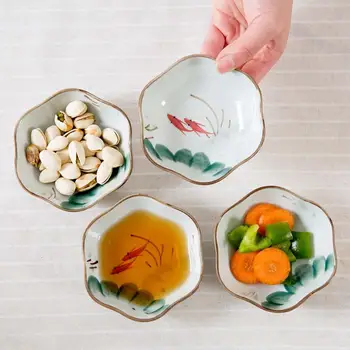 

4PCS Japanese Ceramic Small Vinegar Dish Household Soy Sauce Seasoning Dish Sauce Snacks Plate Dish Kitchen Tableware