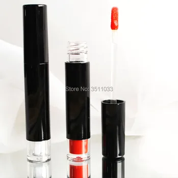 

5ml Frosted Black Empty Lip Gloss Tube DIY Round Black Clear Bottom Liquid Lipstick Storage Container Matte Lip Gloss Package