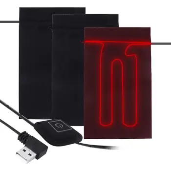 

Black Electric Heater Pad USB 3pcs Warmer Pads Vest Jacket Clothes Heater Thermal 3 Gear Adjusted Cushion Heating DIY