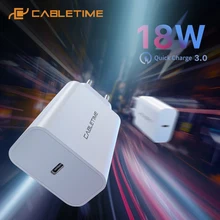 CABLETIME-cargador USB PD de 20W, carga rápida 3,0, tipo C, para iPad Pro, Huawei, Samsung, iPhone 12, cargador de teléfono C373