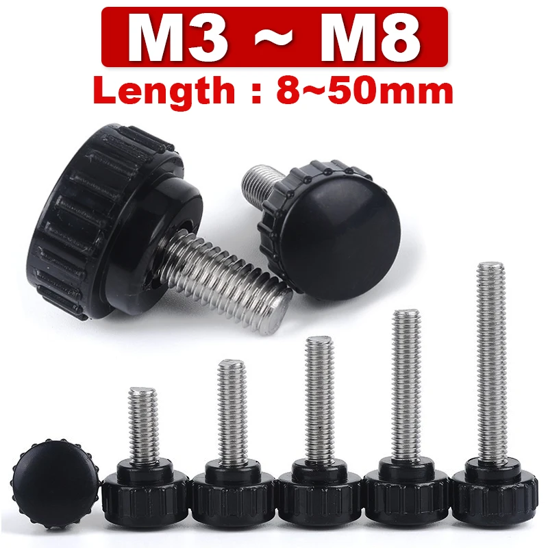 Juego De 10 Perillas Moleteadas Othmro - M5x40mm, Mango Baquelita Negro, Tornillo Latón, Para Muebles Y Equipos