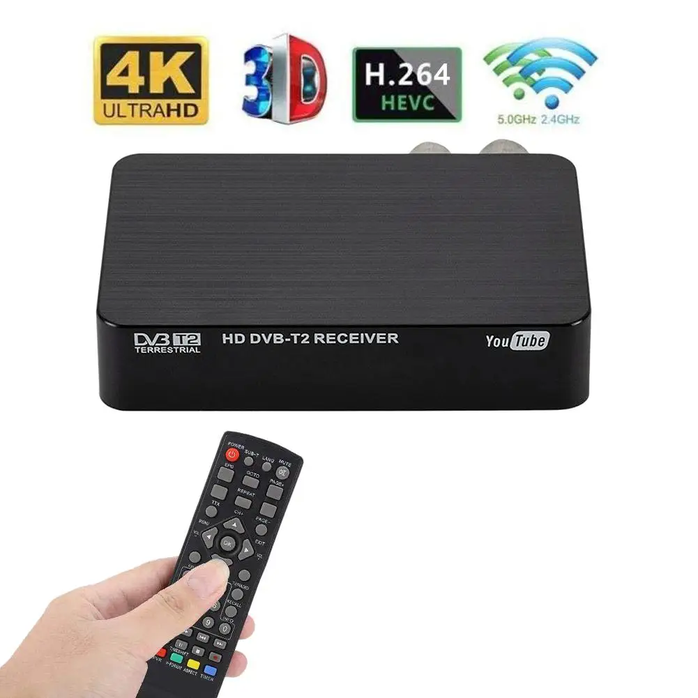 4K Ultra HD 1080P цифровой DVB-T2 ТВ-приставка Мини Многофункциональный ТВ-приёмник телеприставка медиаплеер для PVR TIMESHIFT