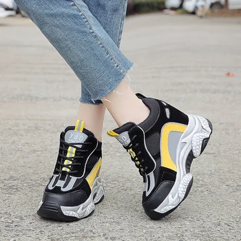 

Rimocy Women's Wedges Platform Sneakers 2020 Spring Super High Heels Vulcanize Shoes Woman Height Increasing Chunky Sneakers