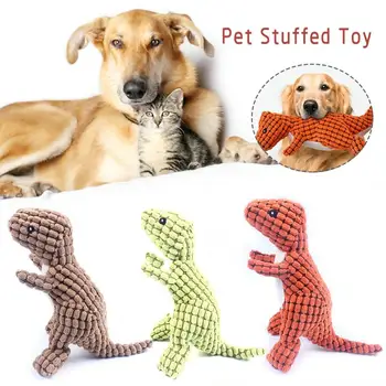 

Screaming Pets Dog Toys Squeeze Squeaky Sound Funny Safety Plush Cute Dinosaur Shape Toys For Dogs Molar Chew Dropship