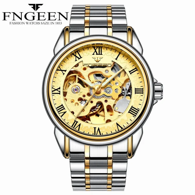 

2019 Men's Luxury Skeleton Automatic Winding Mechanical Watch Stainless Steel Waterproof Watch Male Time Hour