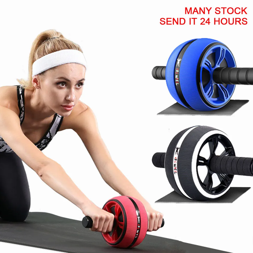 New 1Pcs Large Silent TPR Abdominal Wheel Roller Trainer Fitness Equipment Gym Home Exercise Body Building Ab roller Wheel